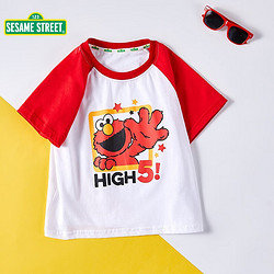 SESAME STREET 芝麻街童装女童短袖t恤夏装衣服女大童半袖上衣儿童夏季t恤 D01红色 130cm