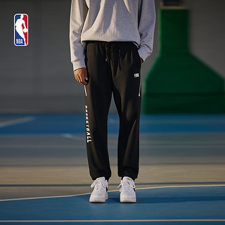 NBA 球队文化系列 黑色裤子中性长裤男女秋冬运动裤休闲裤户外长裤 黑色 XL