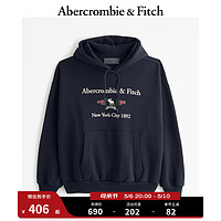 Abercrombie & Fitch 男装女装装 24春抓绒小麋鹿连帽卫衣 358472-1 海军蓝 M (180/100A)
