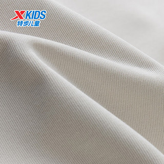 特步（XTEP）男童卫衣春季运动衫春装中大童上衣套头卫衣 香草白 140cm