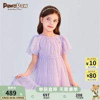 PawinPaw卡通小熊童装24夏季女童公主连衣裙甜美 urple紫色/75 110