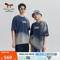 Lee 商场同款24春夏新品舒适深蓝男女款短袖T恤