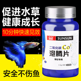 森森（SUNSUN）二氧化碳片爆藻鱼缸水草co2发生器水族用品 二氧化碳释放片一瓶装（60片）