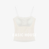 百家好（Basic House）吊带女背心打底白色风感波粒-B0624H5V432 白色 M80-100斤