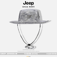 Jeep 吉普 2024新款夏季漁夫帽 太陽帽  淺灰迷彩 可調節