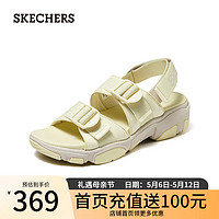 斯凯奇（Skechers）夏季女子休闲运动凉鞋舒适外穿沙滩鞋163260 亮黄色/YEL 35
