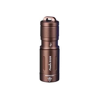 E02R强光迷你小型钥匙扣手电筒USB充电高亮随身便携内置电池 E02R咖啡色