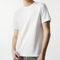 URBAN REVIVO 男士休闲肌理感圆领短袖T恤 UMU440032 本白 L