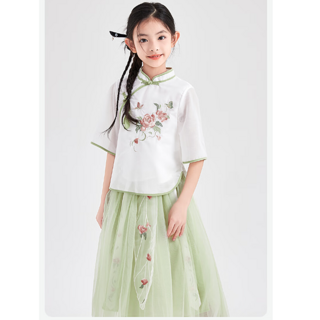 新中式 牡丹刺绣 套裙