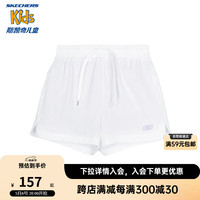 Skechers斯凯奇童装女童梭织短裤儿童户外舒适透气运动裤休闲裤P224G102 亮白色/0019 120