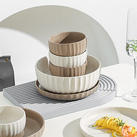 KAWASIMAYA 川岛屋 莫兰迪北欧风碗碟餐具套装家用2024新款高级感饭碗汤碗盘子 6英寸面碗(卡其)