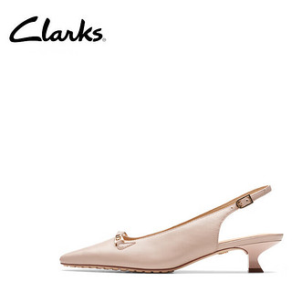 Clarks 其乐 露娜小姐系列 女士镂空尖头凉鞋 261767934 粉色 35.5