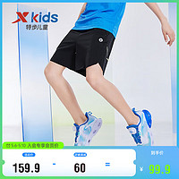 XTEP 特步 儿童童装男童中大童跑步系列运动梭织五分裤 纯正黑 150cm