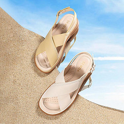 SENDA 森達 夏季沙灘鞋戶外舒適平底女涼鞋可可鞋休閑鞋