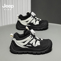 Jeep 吉普 儿童鞋网面透气2024夏季新款男女童软底跑步鞋旋转纽扣运动鞋
