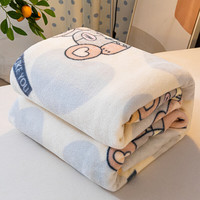 九洲鹿 毛毯加厚法兰绒毯子 秋冬午睡空调毯盖毯 小熊 150*200cm 亲肤四季毯-小熊先生