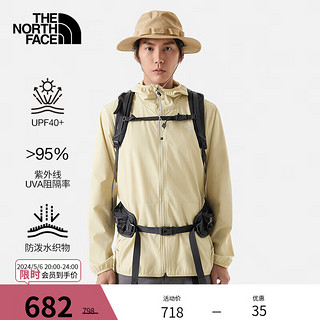 北面（The North Face）防晒服薄风衣男防泼水防风UPF40+轻薄外套皮肤衣24春季|7WCY 3X4/米黄色 L/175