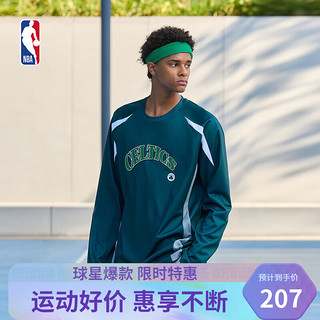 NBA 球队文化系列 金州勇士/洛杉矶湖人/凯尔特人宽松长袖T恤 绿色 XXL