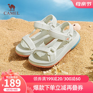 CAMEL 骆驼 女鞋夏季新款百搭厚底运动凉鞋女增高休闲耐磨时尚沙滩鞋 L23M162099米色 36