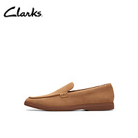 Clarks 其乐 托尔系列 男士一脚蹬英伦休闲乐福鞋 261762017 浅棕褐色 44