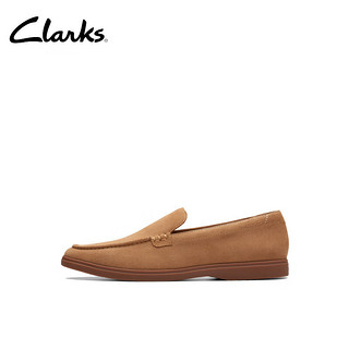 Clarks 其乐 托尔系列 男士一脚蹬英伦休闲乐福鞋 261762017 浅棕褐色 42.5