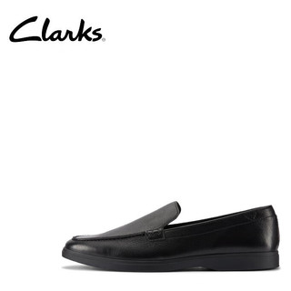 Clarks 其乐 托尔系列 男士一脚蹬英伦休闲乐福鞋 261766707 黑色 39.5