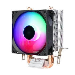 CPU散热器 寒霜400 CPU散热器纯铜热管（多平台通用/支持AM4/4热管/智能温控/幻彩风扇） 寒霜100-双铜管-彩色版