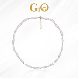 GiO珠宝 天然淡水小米珠珍珠双层项链颈链女珠串锁骨链年轻款