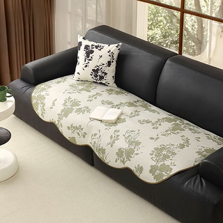 馨生活（senhot）夏季夏天沙发垫2024冰丝凉席凉垫沙发套罩奶油风盖布坐垫法式 莉亚-绿色 90*210cm