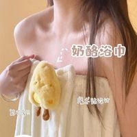 贞喜气浴巾白色 浴巾成人女裹浴巾速干加大加厚大毛巾浴巾洗澡 白奶酪浴巾
