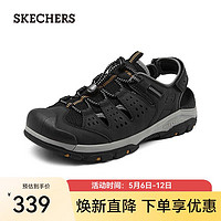 SKECHERS 斯凯奇 男鞋夏季新款休闲开车包头凉鞋户外登山越野鞋徒步洞洞鞋205113 黑色/BLK 42