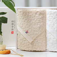 XHAYASHI 今治（IMABARI）浴巾纯棉吸水成人家用大毛巾礼盒装 樱花系列浴巾米