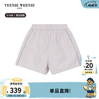 Teenie Weenie KidsUPF50+防晒小熊壳小熊童装24夏男女童棋盘格套装 灰色-短裤 130cm