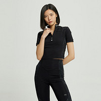 卡尔文·克莱恩 Calvin Klein CK运动夏季女士立领拼接拉链半领修身跑步健身短袖T恤4WS2K158
