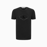 卡尔文·克莱恩 Calvin Klein CK Jeans夏季男士时尚圆领菱形胶质植绒LOGO透气短袖T恤J322143