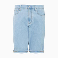 卡尔文·克莱恩 Calvin Klein CK Jeans夏季男士简约LOGO织标卷边裤脚透气牛仔短裤J320700