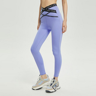卡尔文·克莱恩 Calvin Klein CK运动春秋女士时尚交叉提花织带腰边瑜伽健身紧身裤4WS2L616