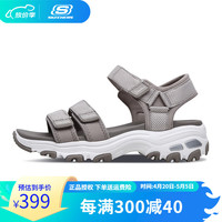 Skechers斯凯奇女鞋轻质减震增高魔术贴凉鞋31657 灰褐色 TPE 9/39