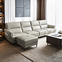百亿补贴：LINSY 林氏家居 真皮沙发客厅欧式沙发小户型现代轻奢新款皮艺沙发QDZ099