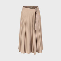 限尺码：Massimo Dutti 女士休闲优雅气质褶皱可收腰不规则半截裙