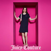 Juicy Couture 橘滋 小美好撞色logo绣花短袖女式连衣裙