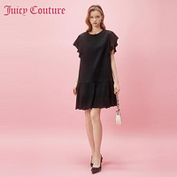 Juicy Couture 橘滋 星月无眠Logo刺绣肌理荷叶袖连衣裙