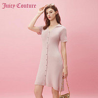 Juicy Couture 橘滋 粉樱恋歌Logo纽扣针织连衣裙