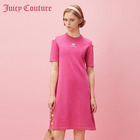 Juicy Couture 橘滋 深酒厘子Logo刺绣露肩针织连衣裙