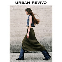 URBAN REVIVO 女士户外工装风A字半裙 UWV540035 深棕绿 L