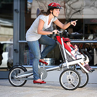BABY STROLLER 雷亚母婴亲子家用自行车儿童三轮带娃车骑行代步接送宝宝折叠车 5系/红色/升级变速/非变形