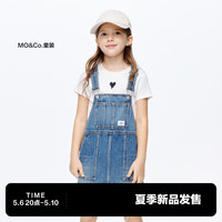 little MO&Co.little moco童装24夏装女童纯棉牛仔背带连衣短裙KBD2DRS037 牛仔蓝色 110/56