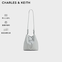 CHARLES&KEITH24夏简约抽绳式柔软单肩水桶包女CK2-10271282 Grey灰色 M