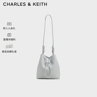 CHARLES&KEITH24夏简约抽绳式柔软单肩水桶包女CK2-10271282 Grey灰色 M