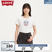 Levi's李维斯24春季女士印花T恤精致美观休闲百搭复古时尚 白色 17369-2505 S